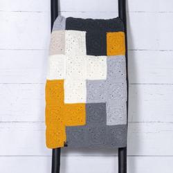 Haakpakket: Criss-Cross Blanket (Grey/Yellow)
