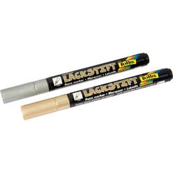 folia paint marker, lijndikte: 2-3 mm, zilver & goudverf pennen