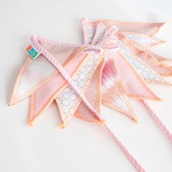 L.A.P. Atelier | mini-vlaggenlijn van stof | geboorte meisje | babyshower | gender reveal | handgemaakt & duurzaam | incl. opbergzakje | ca. 250 cm - zachtroze