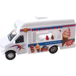 Ice Cream Truck Metal Pull Back (Wit) 12 cm Toi-Toys - Modelauto - Schaalmodel - Model auto