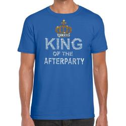 Toppers - Blauw King of the afterparty glitter steentjes t-shirt heren - Officiele Toppers in concert merchandise S