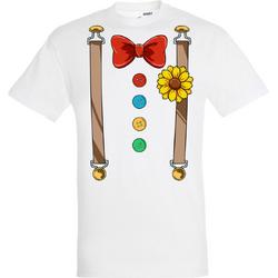 T-shirt Bretels Kostuum | Carnaval | Carnavalskleding Dames Heren | Wit | maat XL