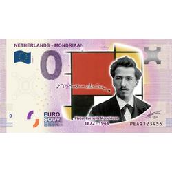 0 Euro biljet 2020 - Mondriaan 1 KLEUR