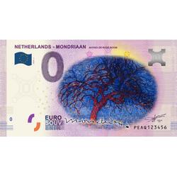 0 Euro biljet 2020 - Mondriaan Avond; de rode boom KLEUR