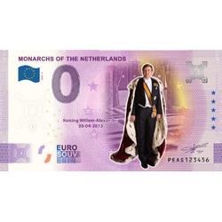 0 Euro biljet 2020 - Vorsten van Nederland - Koning Willem-Alexander KLEUR