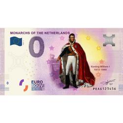 0 Euro biljet 2020 - Vorsten van Nederland - Koning Willem I KLEUR