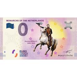 0 Euro biljet 2020 - Vorsten van Nederland - Koning Willem II KLEUR