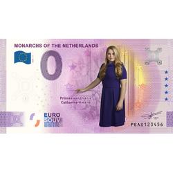 0 Euro biljet 2020 - Vorsten van Nederland - Prinses van Oranje Amalia KLEUR