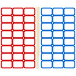 10 velletjes prijsstickers 30x21 mm rood - blauw (totaal 240 stickertjes)