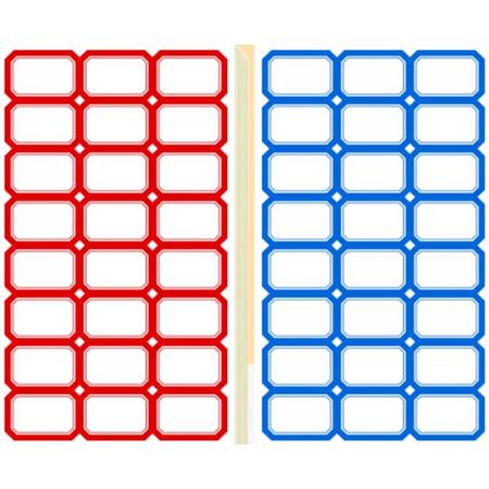 10 velletjes prijsstickers 30x21 mm rood - blauw (totaal 240 stickertjes)