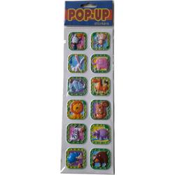 12 Pop-Up Dieren Stickers