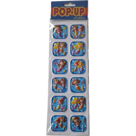 12 Pop-Up Zeemeerminnen Stickers