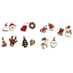 14 Kerst Hangers - Santa & White X-mas - Metaal