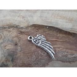 6 set Tibetaans zilver Engel vleugel Bedel dubbelzijdig met ringetjes, afm: 29x11mm, prachtig om sieraden zoals oorbellen, armband en als hanger.