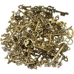 Antieke Steampunk Sieraden Sleutel Ketting Hangers Maken Brons Vintage Skeleton Key DIY 125 Stuks