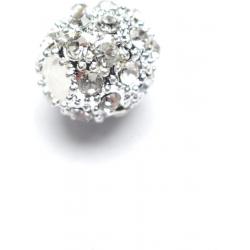 Art & Pearls – 25 zilverkleurige juwelen kralen met bergkristal – 10 mm