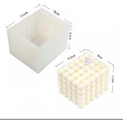 Bubble cube mal - Wit mal - Cube mold - Siliconen Kaars Mold -  kaars vorm