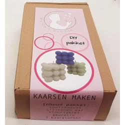 DIY pakket zelf kaarsen maken incl. kubus mal roze - kaarsen maken pakket - set - geurkaarsen maken rozen - zonder paraffine - biologische kaarsen - met handleiding