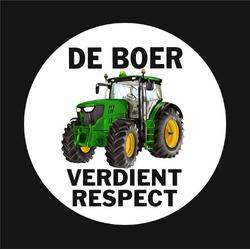 De boer verdient respect sticker. Tractor groen