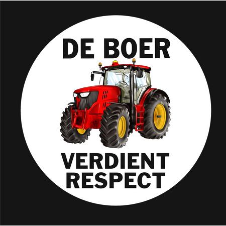 De boer verdient respect sticker. Tractor rood.