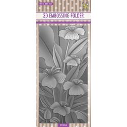 EF3D048 Nellie Snellen 3D embossingfolder Slimline - Lillies - achtergrond lelies - embossingmal lelie wildflowers