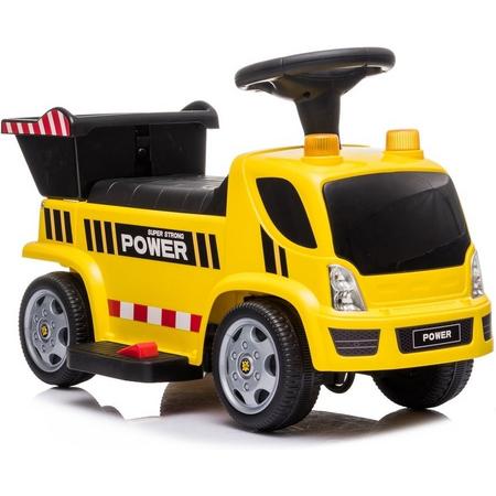 Elektrische kinderauto - kiepwagen - geel