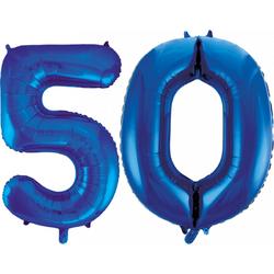 Folie ballonnen 50 blauw.