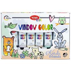 Glasverf - Set nordic friends - Verschillende kleuren - Viva Kids - Windowcolor - 90ml