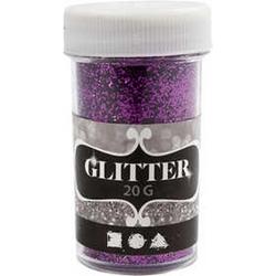 Glitter, d: 35 mm, h: 60 mm, paars, 20gr