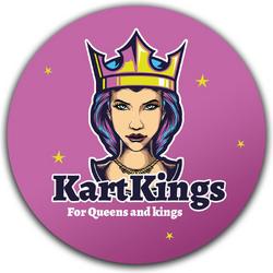 KartKings sticker rond Queen roze