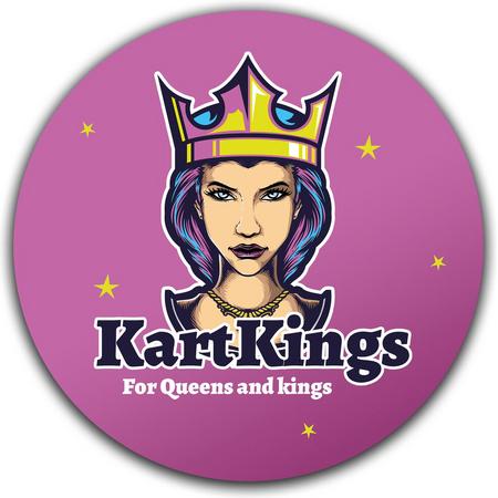 KartKings sticker rond Queen roze