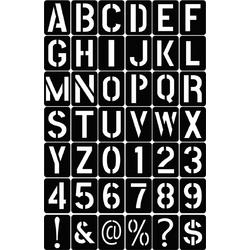 Lettersjablonen - Sjabloon met letters, abc, alfabet, cijfers, symbolen, tekens - Scrapbook - Muurschilderen - Stempelen - Embossing - 10x7,6cm - 42 stuks -