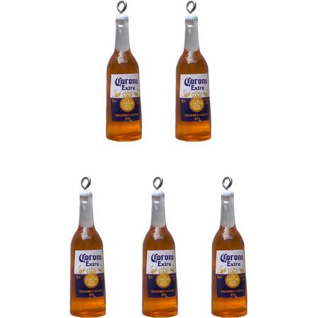 Moodadventures - sieraden maken - set 5 hangers Corona flesje - bedels