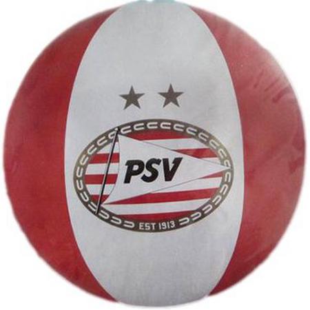 PSV Strandbal - Rood / Wit - Kunststof - One Size - Strand - Warm weer