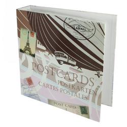 SAFE Retro verzamelalbum voor ansichtkaarten groot - maximaal 600 kaarten - 40 x 38 x 6,5 cm