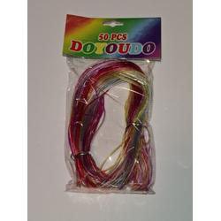 Scoubidou - Touwtjes - Glitter - 50 Stuks - 80cm - Multicolor - Knutsel  - Siliconen - Sieraden Maken