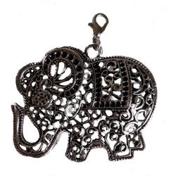 Sieraden maken, bedelolifant, hangerolifant, (bestaande uit olifant twee stuks hoogte 4 cm breedte 5 cm 13 gram ).