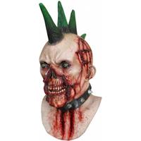 hoofdmasker horrorpunk latex beige/rood one-size