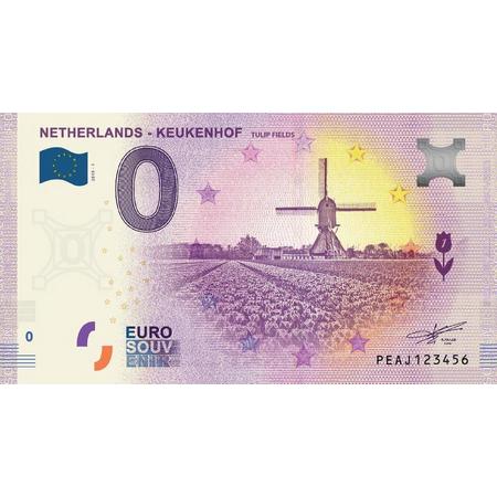 0 Euro Biljet 2019 - Keukenhof Tulip Fields