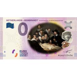 0 Euro biljet 2019 - Rembrandt De anatomische les van Dr. Nicolaes Tulp KLEUR