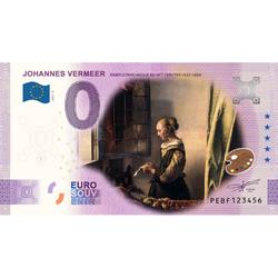 0 Euro biljet 2021 - Johannes Vermeer Brieflezend Meisje bij het Venster KLEUR