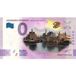 0 Euro biljet 2021 - Johannes Vermeer Gezicht op Delft KLEUR