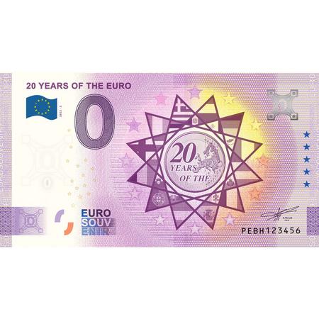0 Euro biljet 2022 - 20 jaar Euro