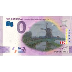 0 Euro biljet 2022 - Mondriaan Oostzijdse Molen aan het Gein KLEUR