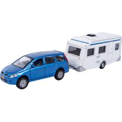2-play Auto Mitsubishi En Caravan 2-delig Blauw/wit 27 Cm