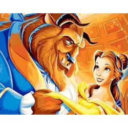 2.0 Products - Disney - Schilderen op nummer volwassenen - Paint by number - 40 x 50 CM – Belle en het beest – Beauty and the beast