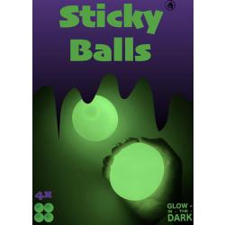 Sticky Wall Balls – Globbles – plafond Glow in the Dark – TikTok – stressbal – 4 stuks - groen - fidget toys