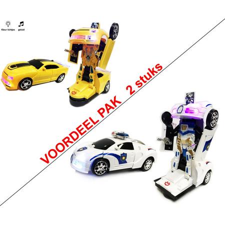 Robot car 2in1(auto en robot speelgoed ) VOORDEEL PAK 2 STUKS