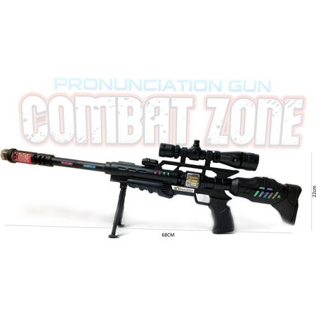Speelgoed geweer met led lichtjes, trilling en schietgeluiden - Barrett M82 speelgoedgeweer 68CM - incl. batterijen