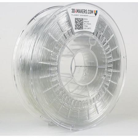 3D4Makers - PETG Filament - Transparent - 1.75mm - 750 gram